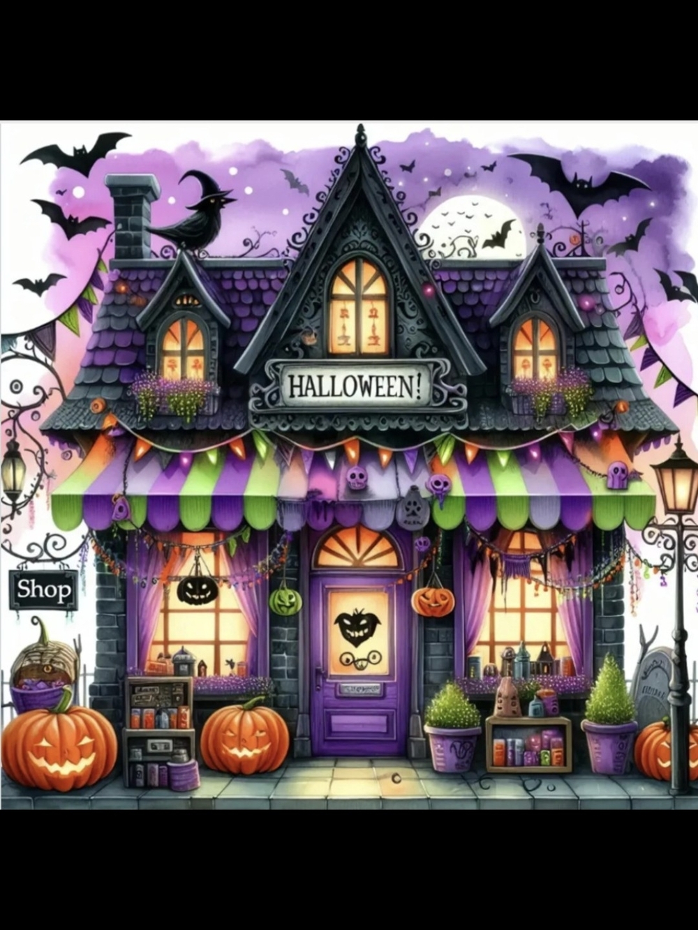 Spooky Halloween Candy Shop 5D Diamond Painting Kit New